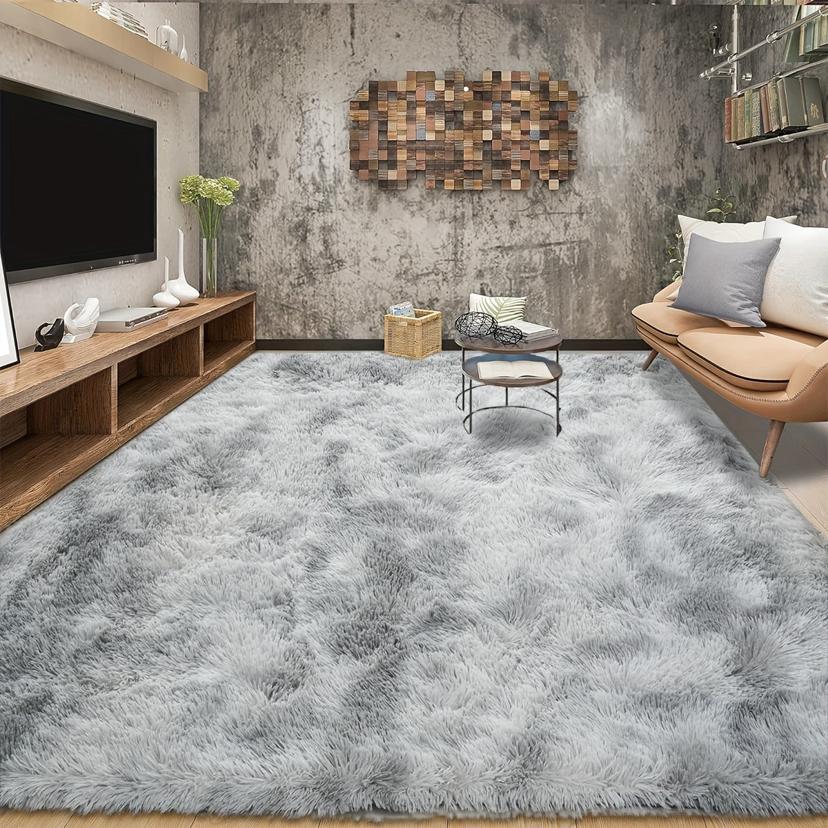 Soft Fluffy Shag Area Rug for Living Room Bedroom Non-Slip Machine Washable Carpet