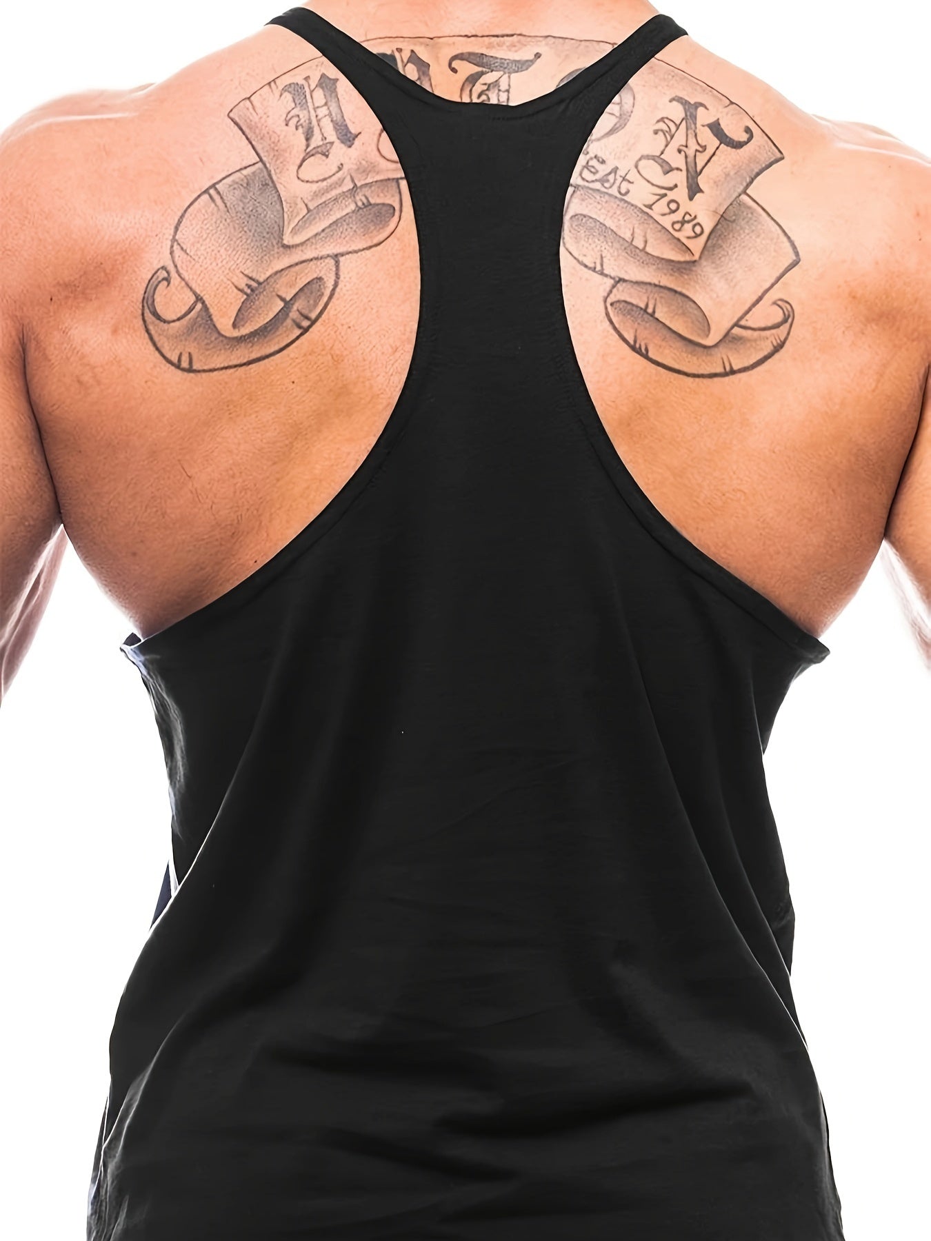 Men's Athletic Tank Top Polyester Cotton for Gym Running Yoga Outdoor