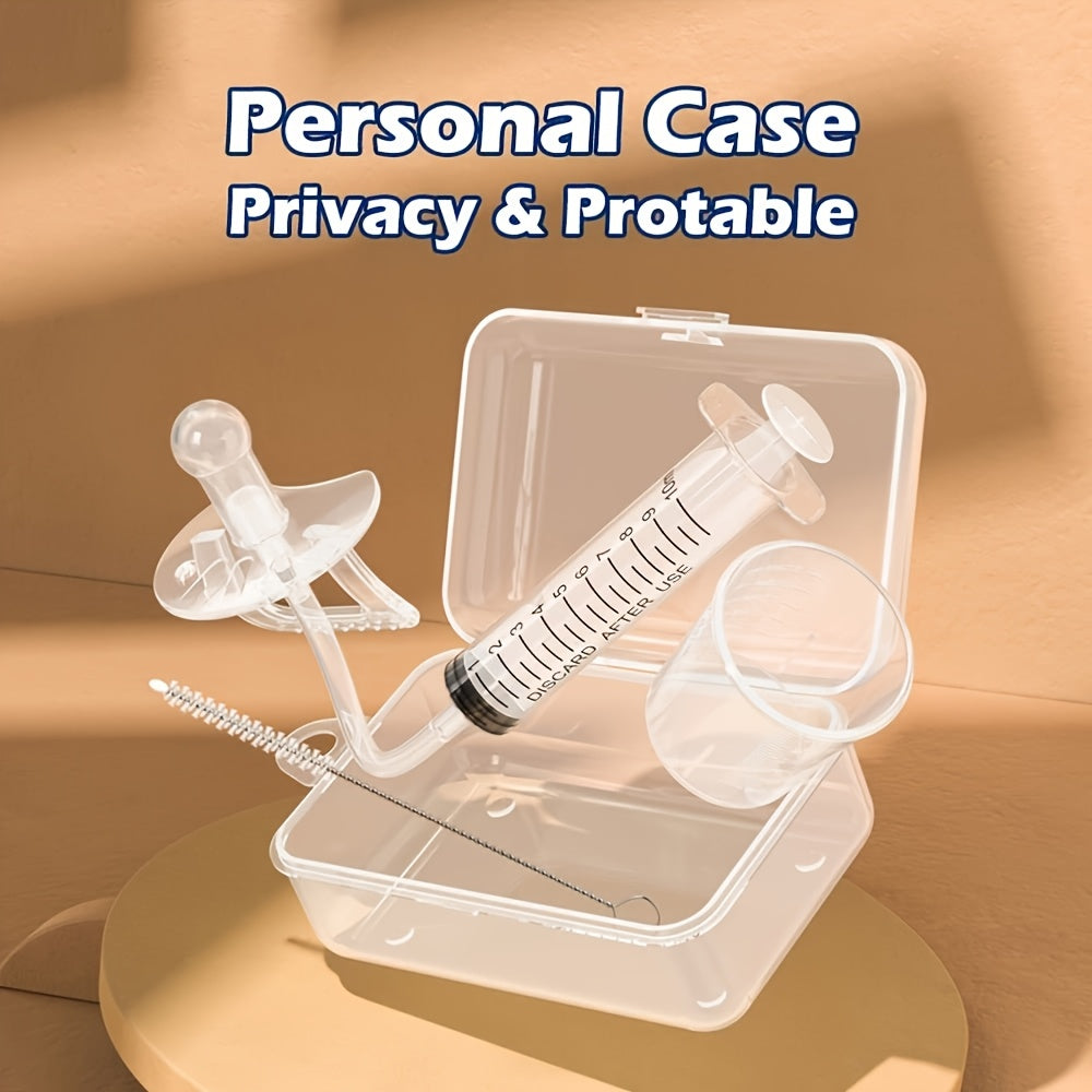 Silicone Medicine Dispenser Set with Pacifier Dropper for Ages 3+ BPA-Free Transparent Feeding Tube