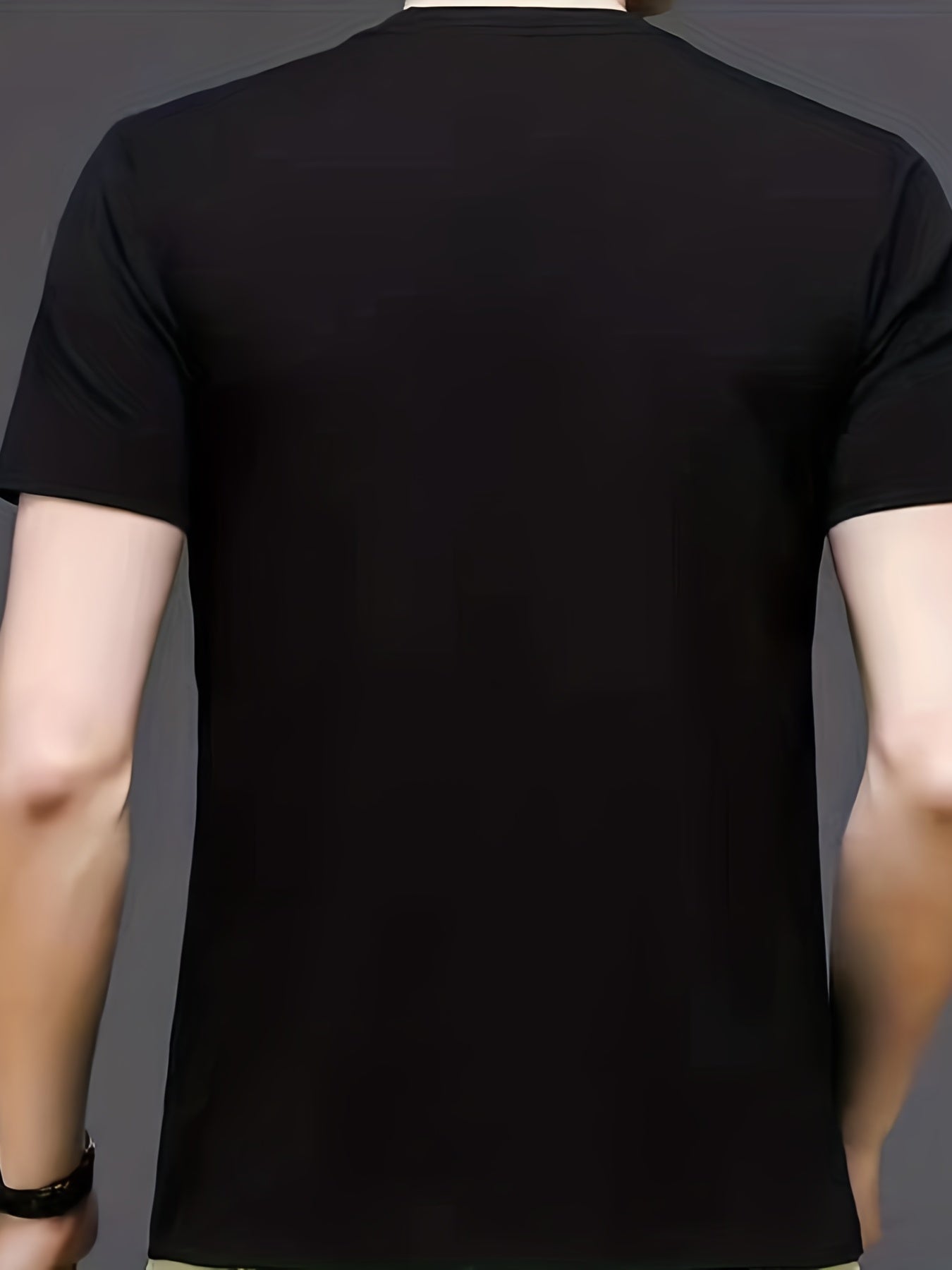 Men's Black Short Sleeve T-Shirt and Pockets Trousers Pajama Set Spring Summer Casual