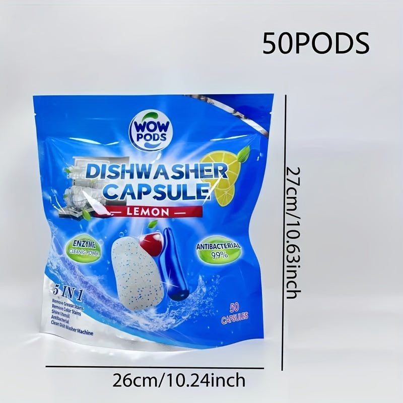 Cápsulas para lavavajillas líquido todo en uno, poder de limpieza triple acción para grasa y manchas