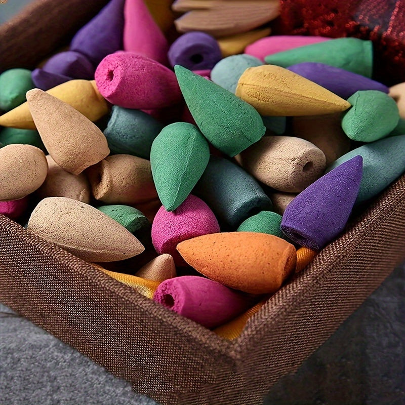 Meditatsiya va yoga uchun 120 ta tabiiy orqaga oqadigan tutun konuslari. Uy yoki ofisda salbiy energiyani tozalash uchun sharshara tutun yoqgichlari uchun ideal.