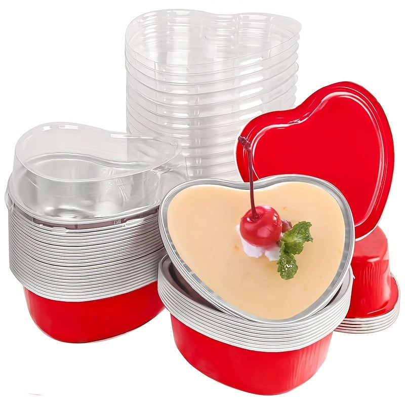 Heart Shaped Mini Loaf Pan with Lid for Baking, Small Cake Mold, Air Fryer Compatible