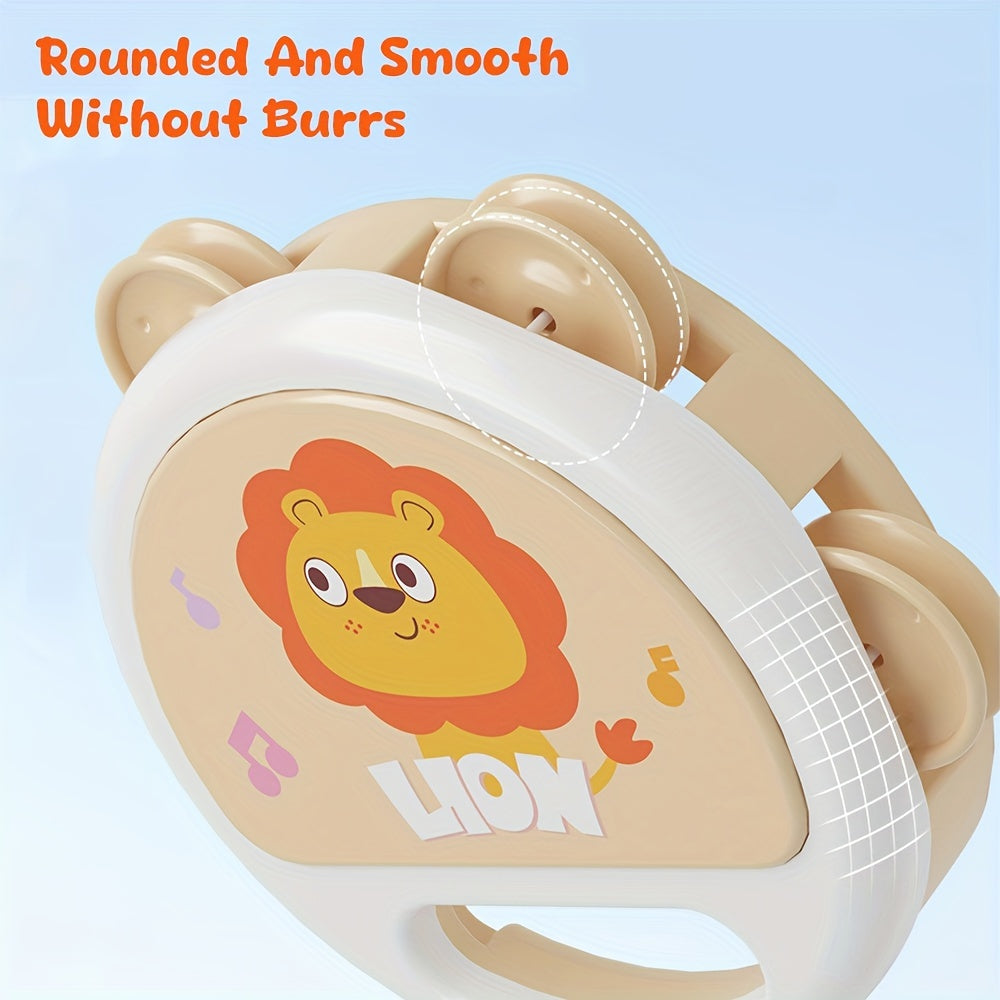 Cute Lion Cartoon Rattle & Hand Drum Toy - Bolalarda ushlash kuchini oshirish uchun ajoyib, Halloween va Rojdestvo uchun mukammal sovg'a, Bayram mavsumi uchun ideal.