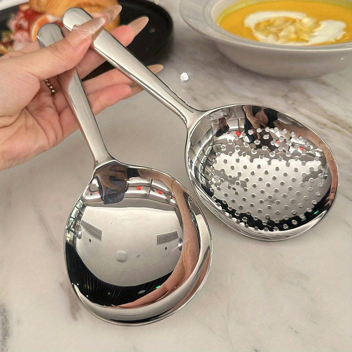 Large Stainless Steel Buffet Spoon for Parties and Banquets Dishwasher Safe