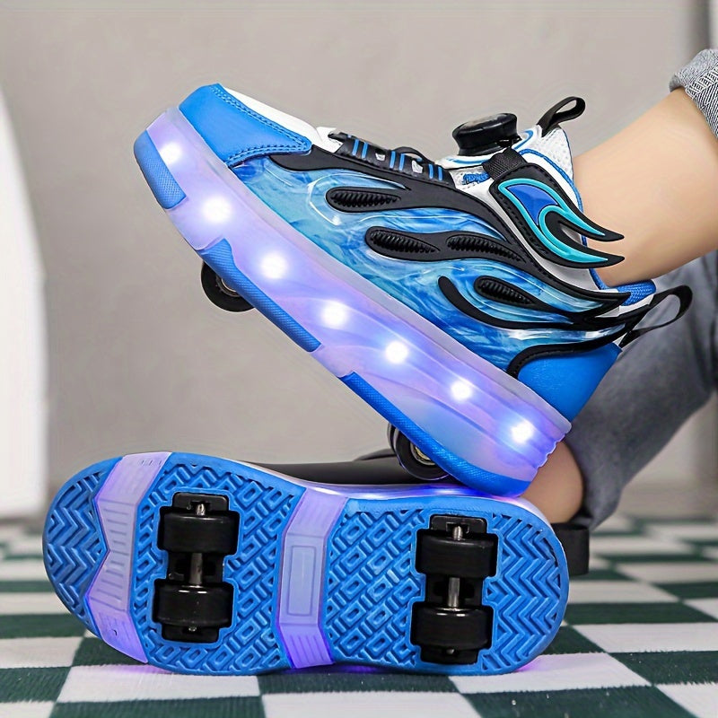 Patines LED para niños para uso en exteriores, unisex, para todas las estaciones, con ruedas dobles