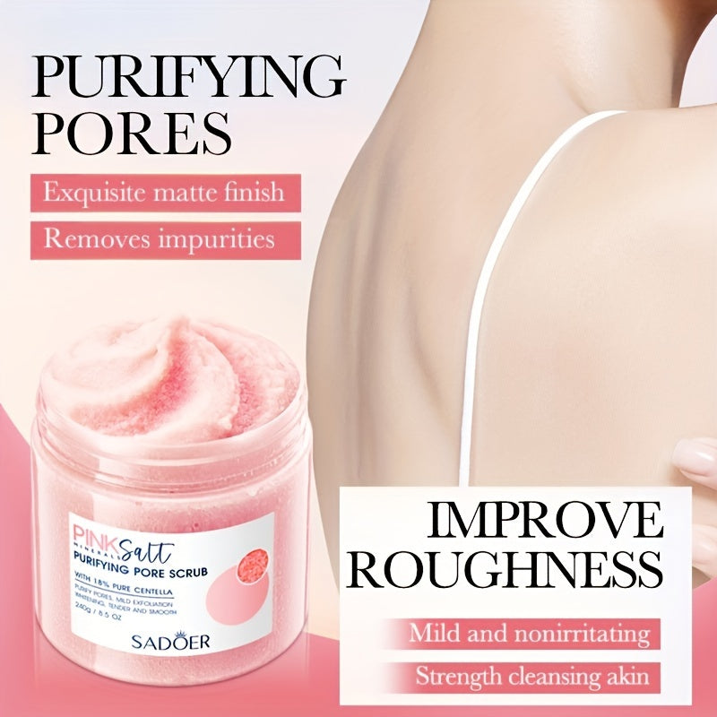 240g SADORER Himoloy Qizil Tuz Scrub, Barcha Terilar Turi uchun Chuqur Tozalash va Yumshoq Eksfoliatsiya bilan Uniseks- kattalar uchun Tana Scrub.