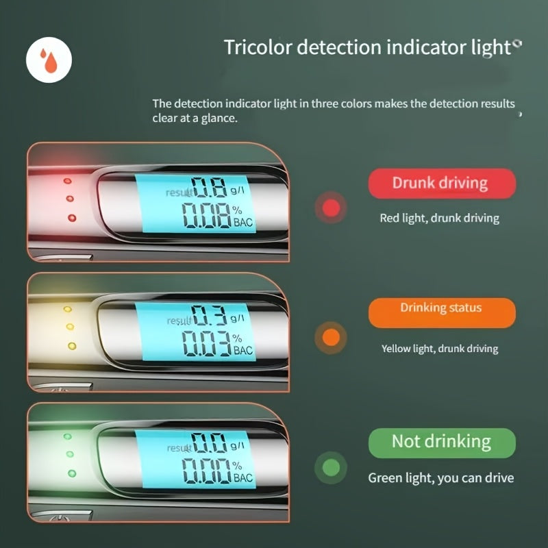 Alcoholímetro sin contacto alimentado por USB con batería de litio recargable de grado médico