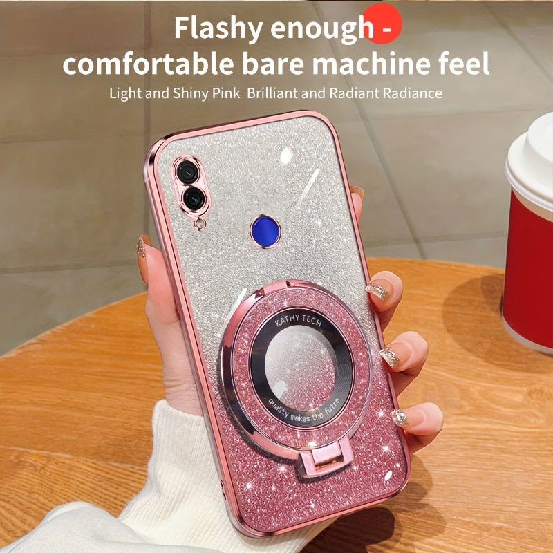 Glitter Magnetic Suction Phone Case for Redmi Note Series TPU Drop Proof