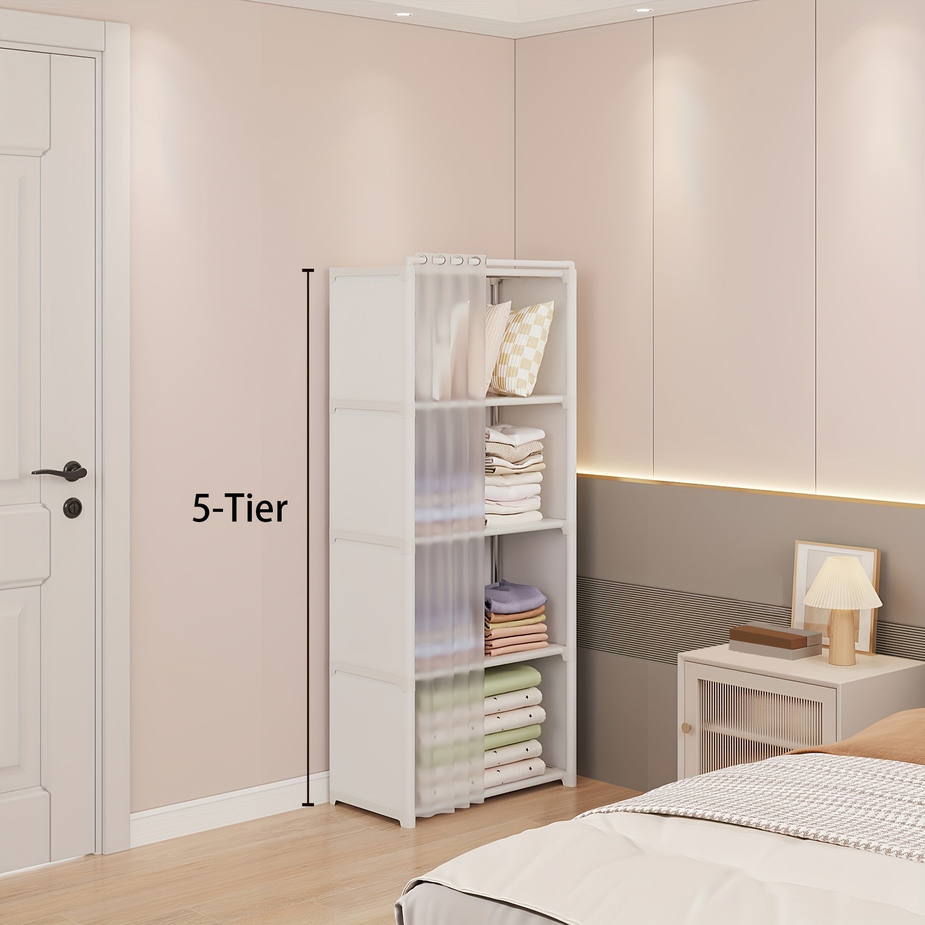 Large Capacity Metal Bookshelf Organizer with Wheels for Home Office Classroom White