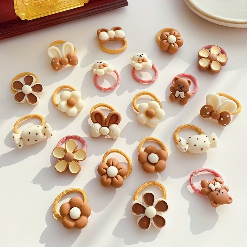 Qizlar uchun chiroyli multfilm uslubidagi soch bog‘lamlari 10-50 dona, partiyalar va bayramlar uchun soch aksessuarlari