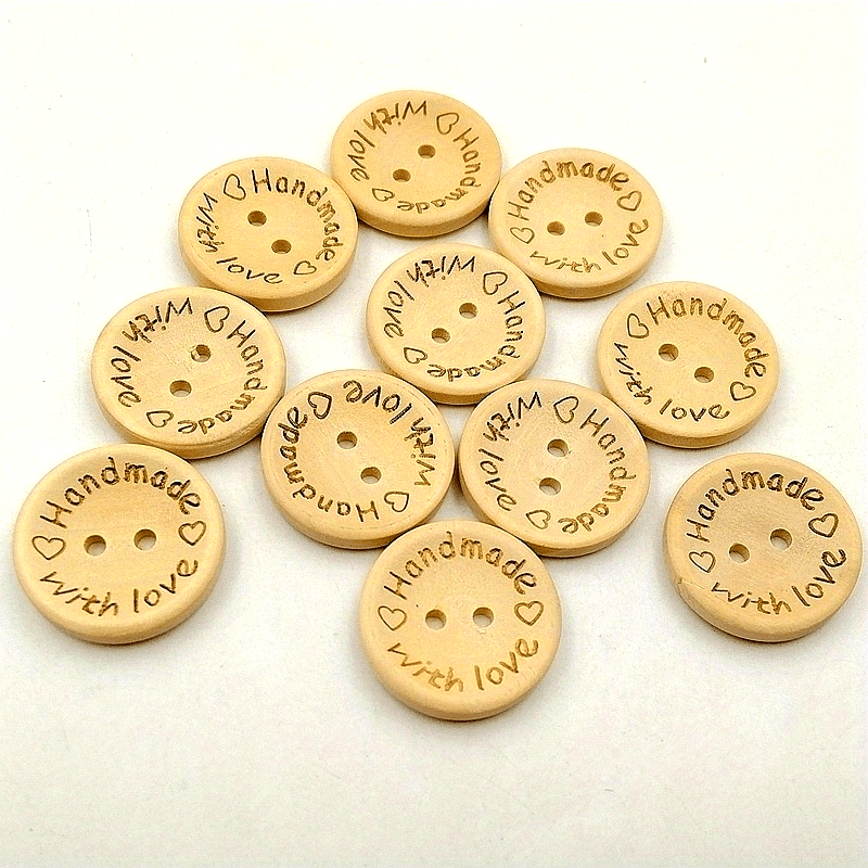 Wooden Craft Round Buttons Set for Sewing and DIY Decorations 100 200 300 Pieces