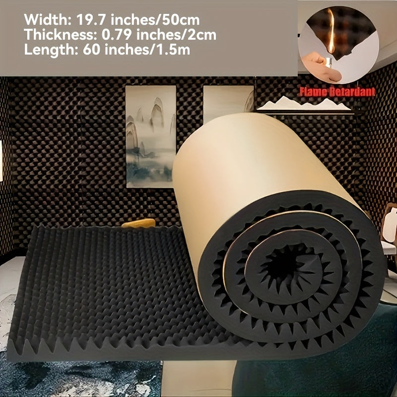 Yuqori zichlikdagi qora ko'pik izolyatsiya rolik - 50.04 sm x 2.01 sm x 152.4 sm, yopishtiruvchi bilan, studiyalar va avtomobillarda issiqlik va shovqinni kamaytirish uchun, suv o'tkazmaydigan va shovqinsiz.