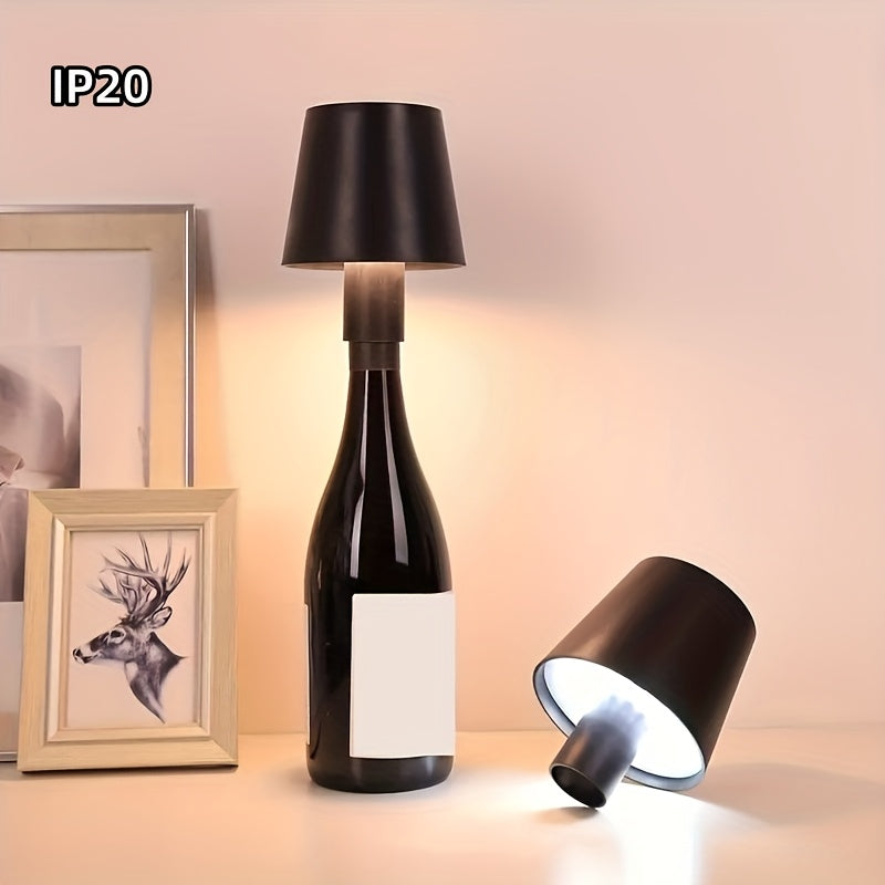 Portable Dimmable LED Bottle Lamp with Touch Control and USB Rechargeable for Home and Office