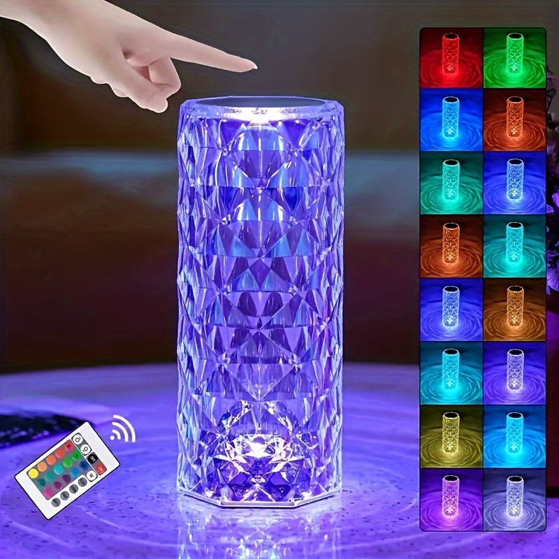 RGB LED Lamp with 16 Colors Touch Remote Rechargeable Acrylic Rays for Christmas Bedroom Living Room