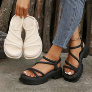 Women's Retro Casual Sandals with Thick Soles Open Toe Platform Heel