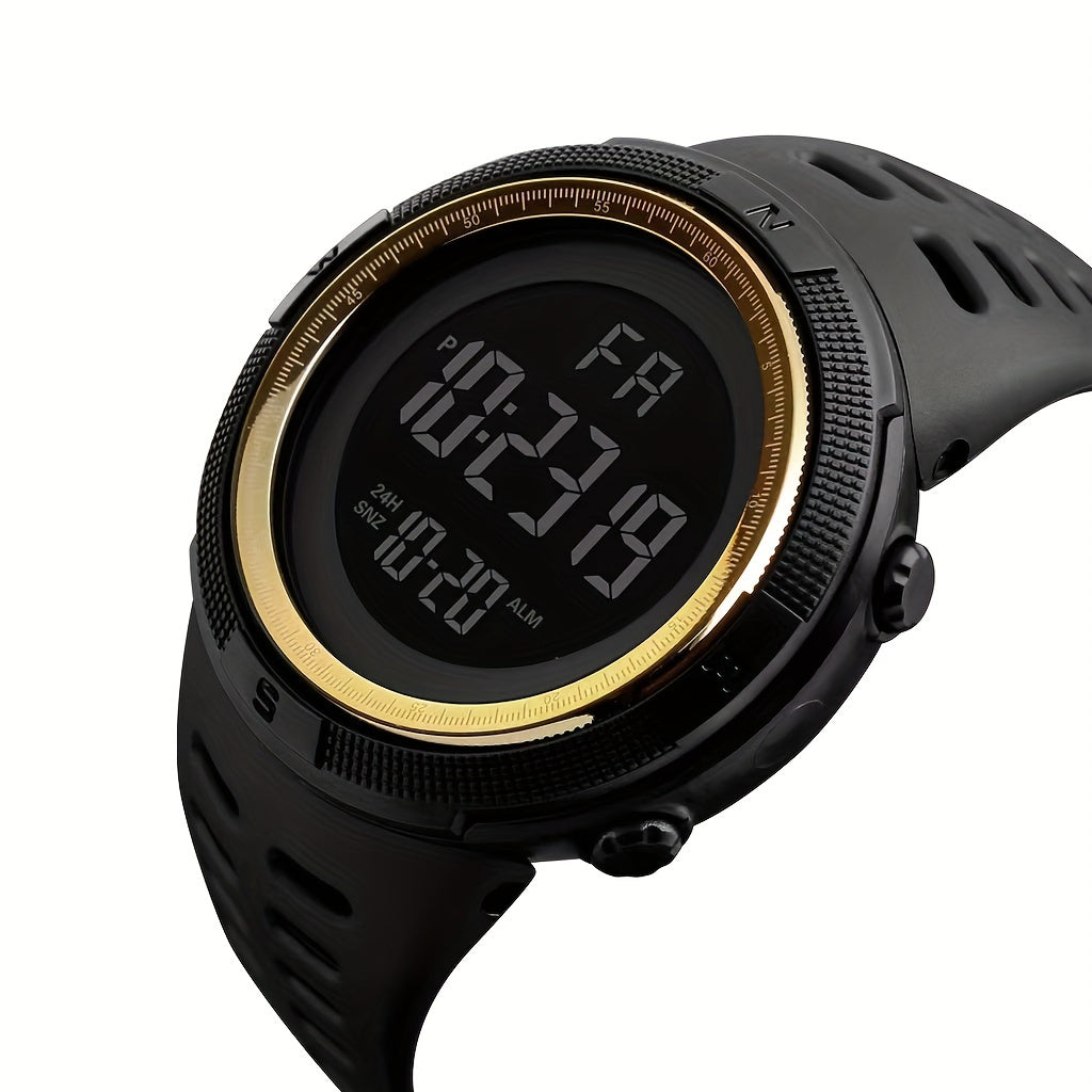 Unisex Outdoor Sports Watch with Illuminated Display Alarm and Multiple Functions