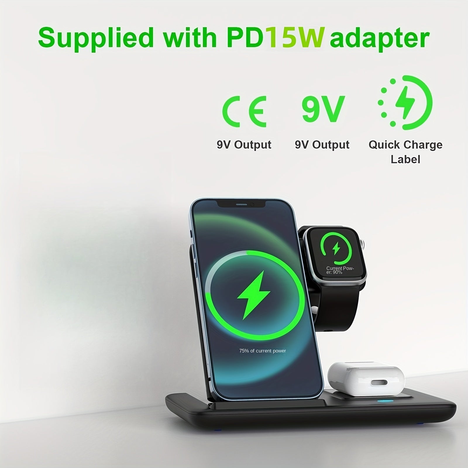 Складная беспроводная зарядная подставка для Apple Watch, AirPods и iPhone 14 13 11