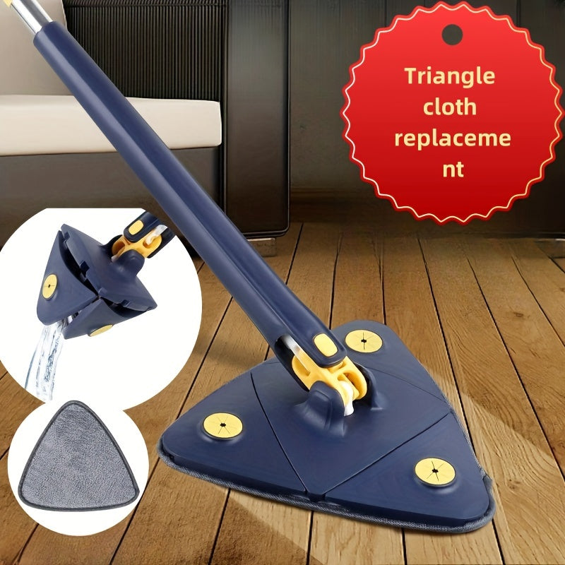 Triangular Flexible Drill Joint Dust Mop Head with Fine Fiber Cloth for Corner Cleaning