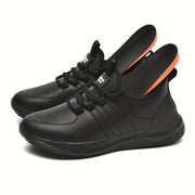 Women's Black Non-Slip Kitchen Shoes Casual Lace-Up Sneakers