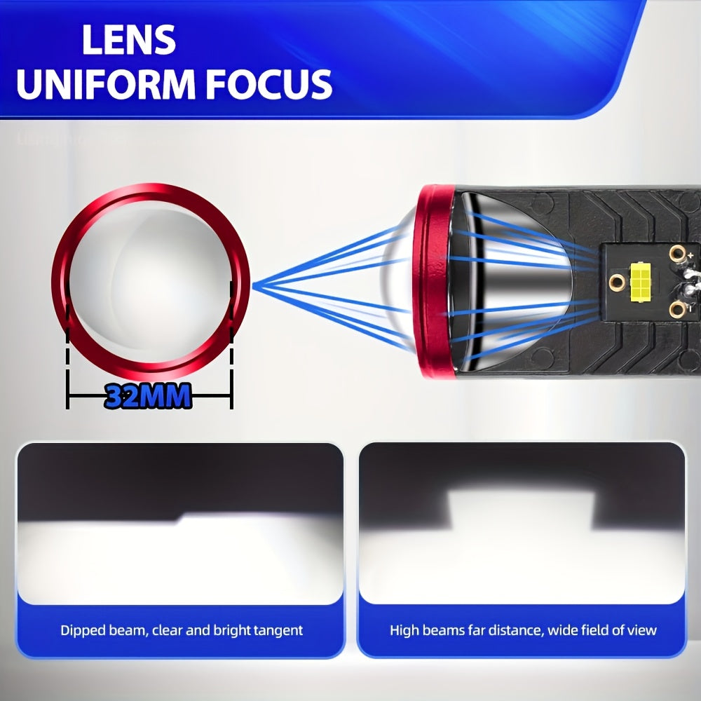 Bombillas de faro LED H4 de luz alta y baja, 6000K, 70000LM, 420W, lente de proyector todo en uno