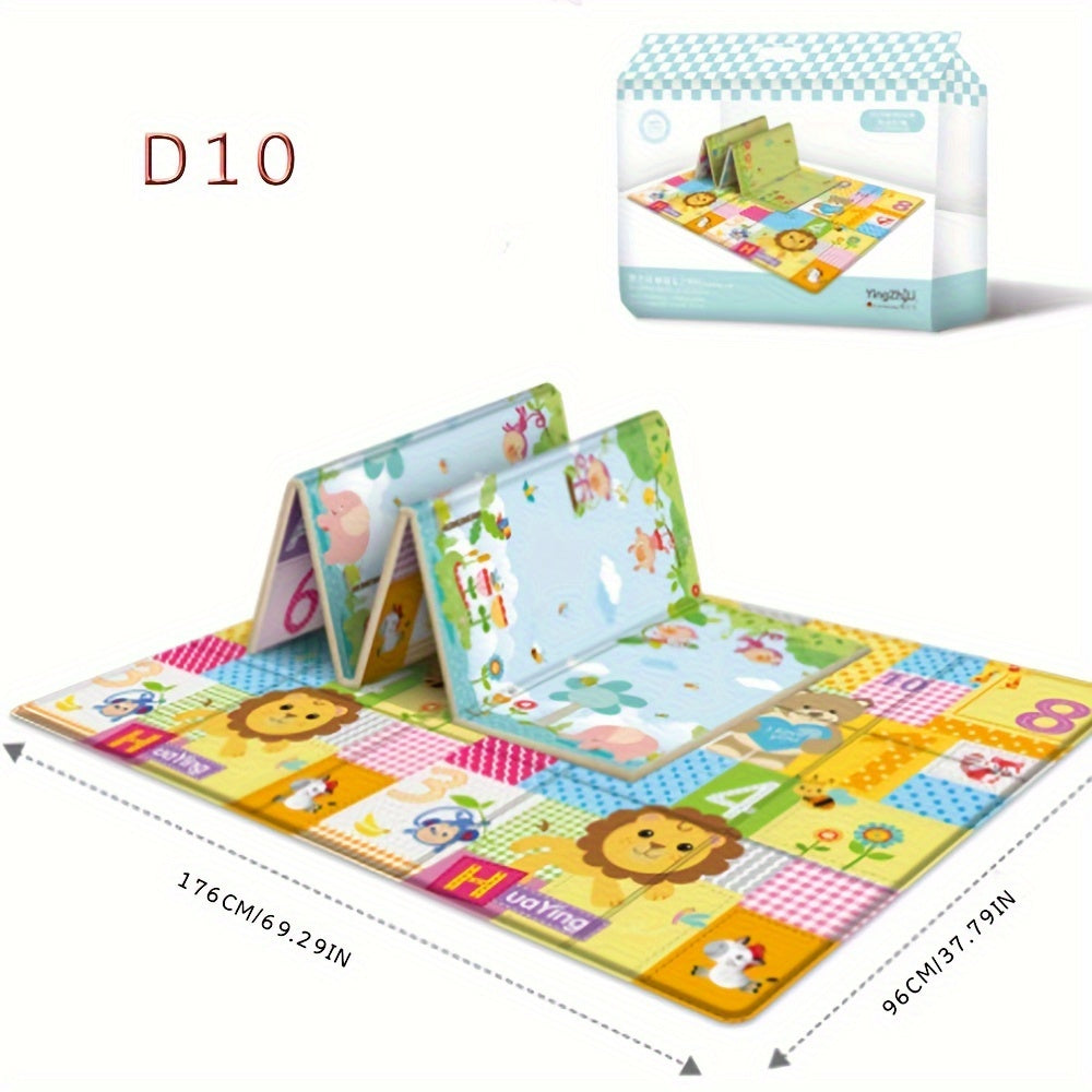 Kids Play Mat Foldable Crawling Floor Mat for Children 0-8 Years Safe Dual-Sided Exercise and Game