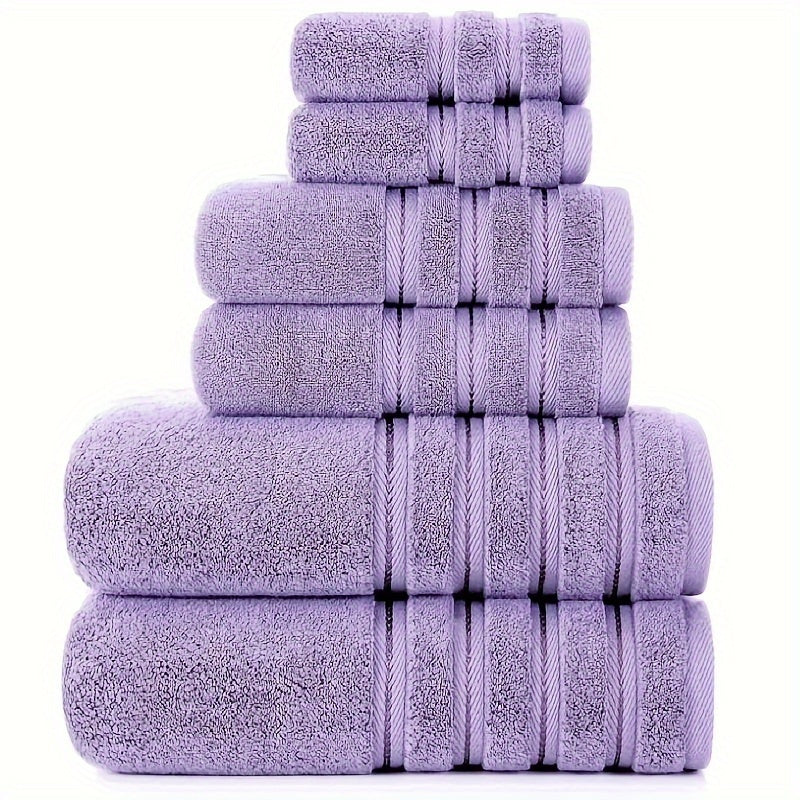 6-Piece Velvet Towel Set Soft Absorbent Bath Towels and Hand Towels for Home and Hotel