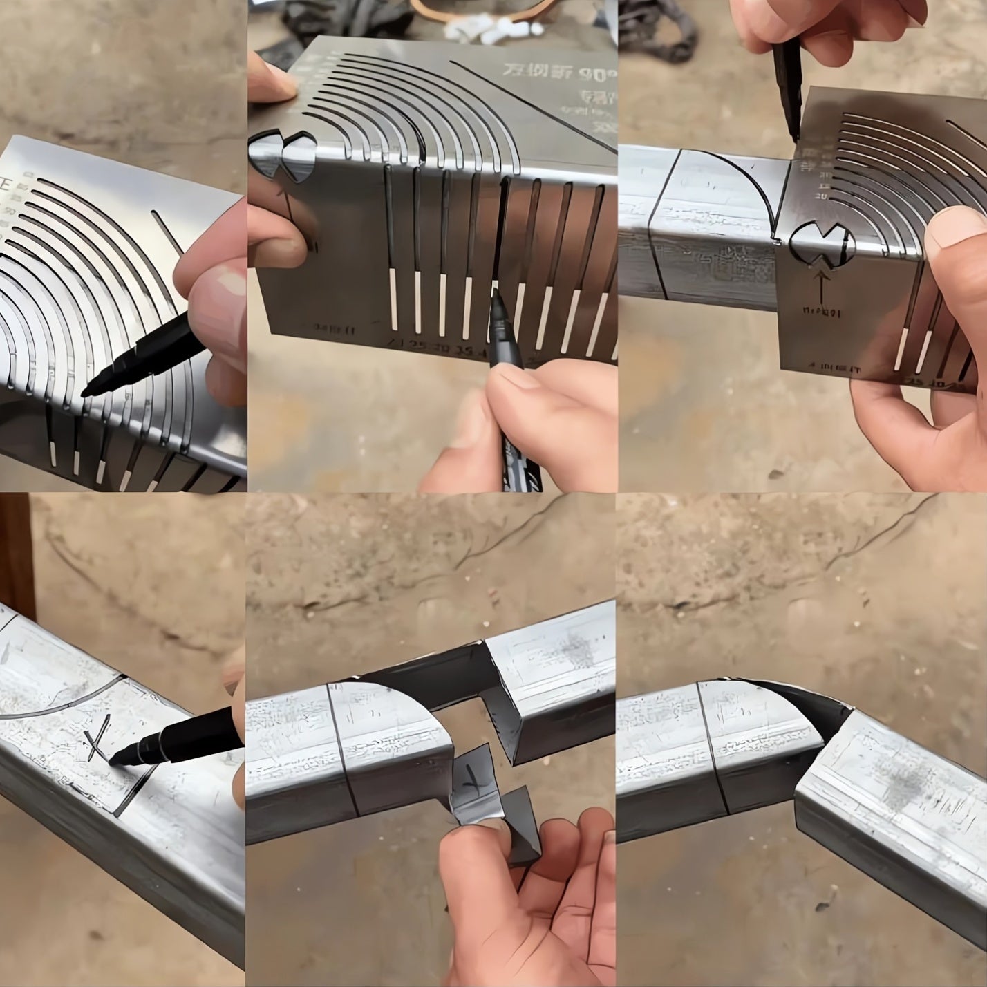 Stainless Steel Scriber with Adjustable 90 Degree Angle and Radius Marking Tool for Metalworking and Architectural Use