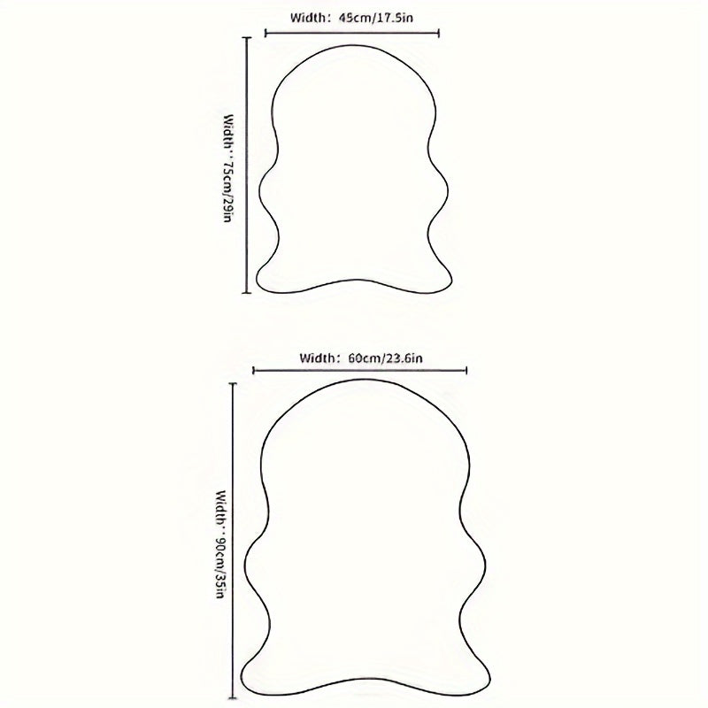 Faux Sheepskin Area Rug, Solid Color, Lightweight, Easy to Clean, Indoor Use