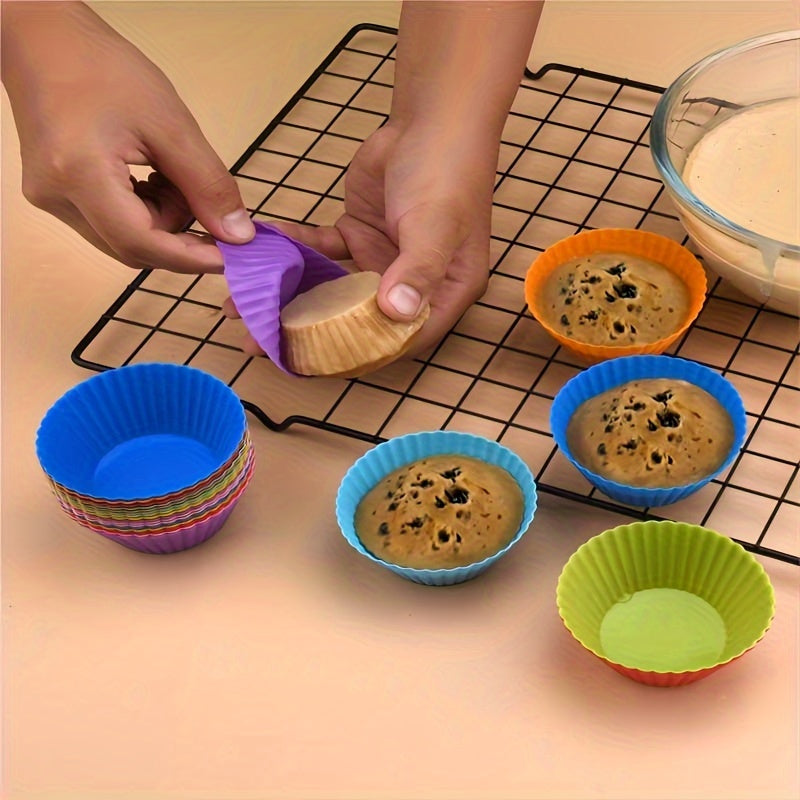 Silicone Cake Cups Set 6 Pieces High Temp Resistant Muffin Pudding Tarts