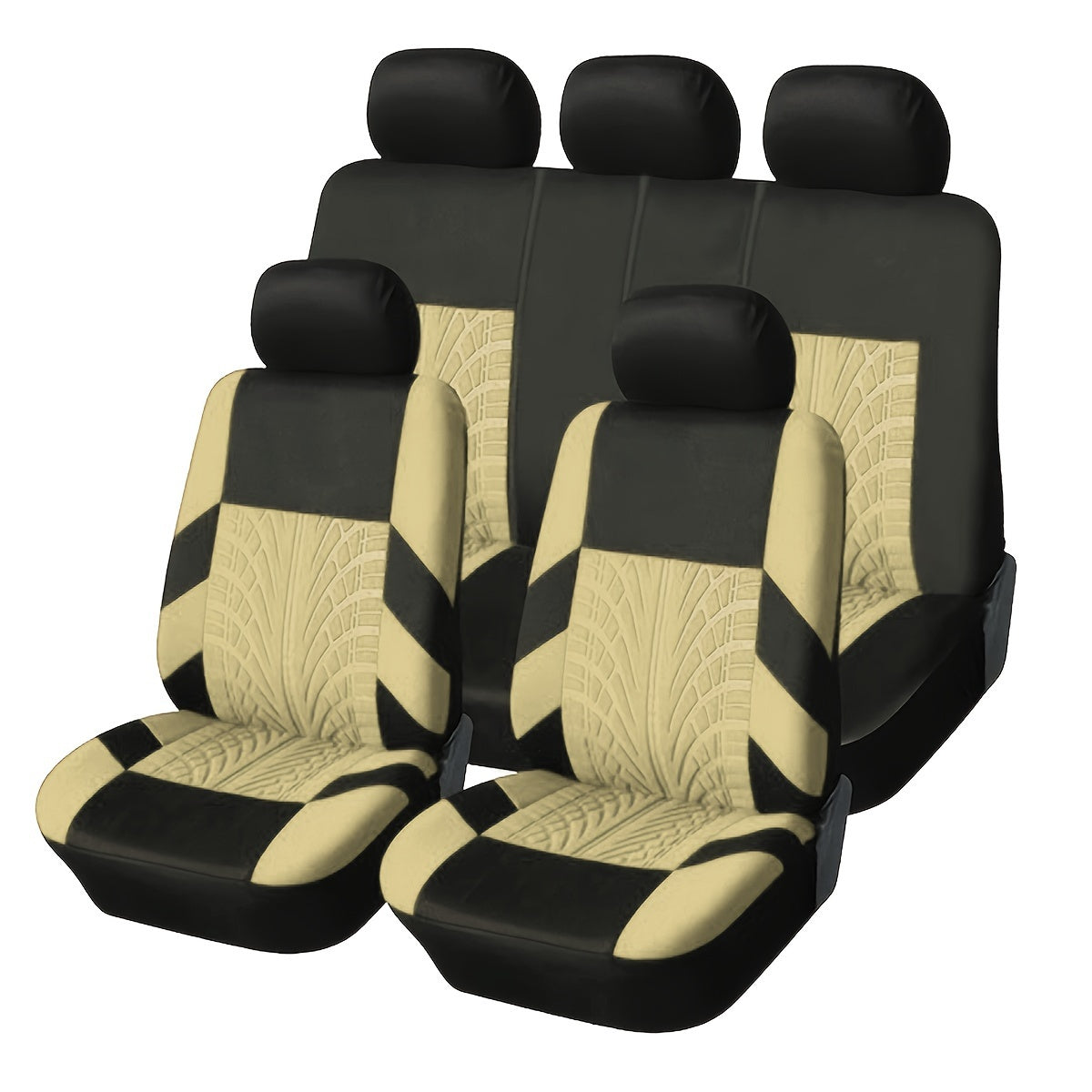 9-Piece Breathable Polyester Car Seat Cover Set for All-Season Comfort Fits 5 Seats