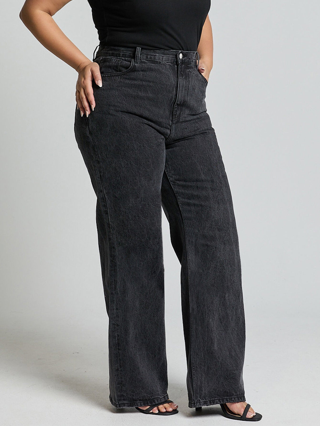 Women's Plus Size Non-Stretch Jeans - Structured Leg Pants with H-Line Fit