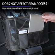 Katta kanvas avtomobil saqlash sumkasi orqa o'rindiq tashkilotchisi, telefonlar va fayllar uchun bardoshli tarmoq