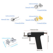 Kit de perforación de orejas con pistola reutilizable, pendientes hipoalergénicos, solución desinfectante