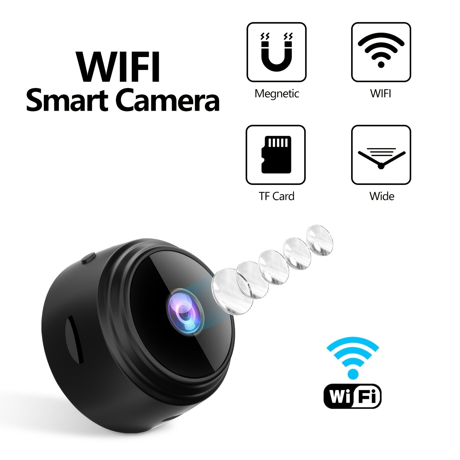 Mini Wireless Security Camera WiFi App Control Rechargeable Battery Not Waterproof