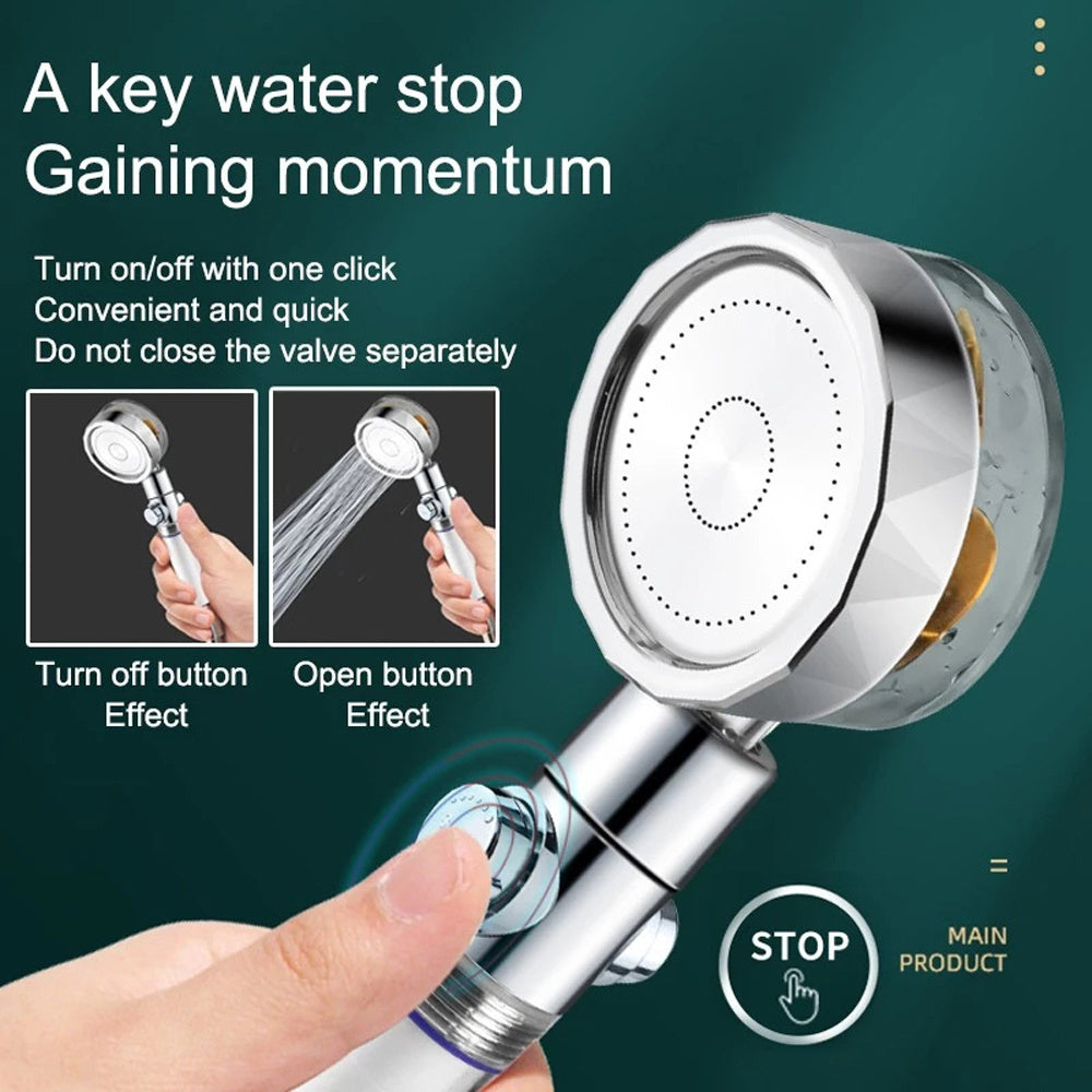 360 Degree Rotating Shower Head with Maple Leaf Fan Design High Pressure Water Saving Adjustable Filter