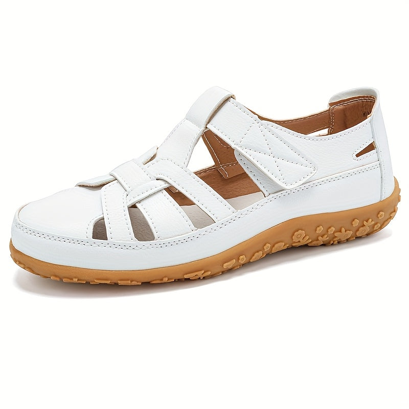 Women's Casual Flat Sandals with Adjustable Straps and TPR Sole