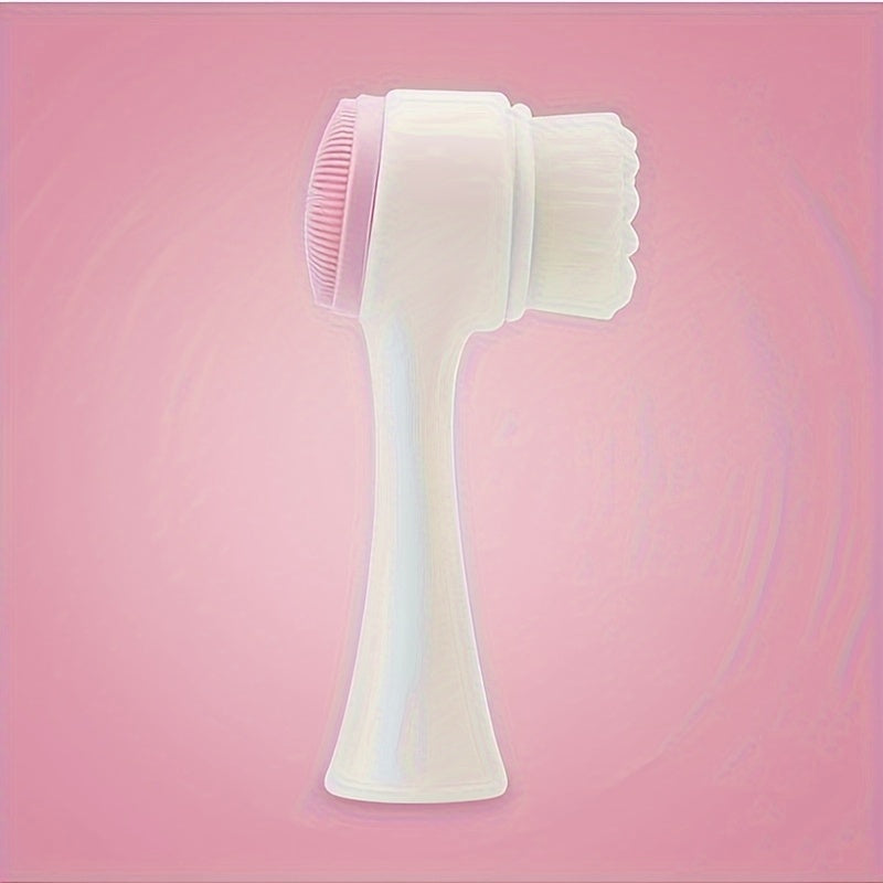 Unisex Silicone Face Cleanser Dual Soft Brushes Exfoliating Massager Fragrance-Free