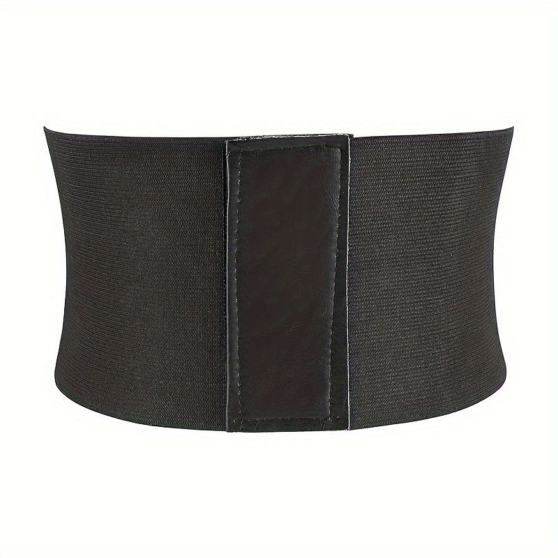 Women's Solid Color Elastic Waist Shaping Belt with Rivets for Casual and Party Wear