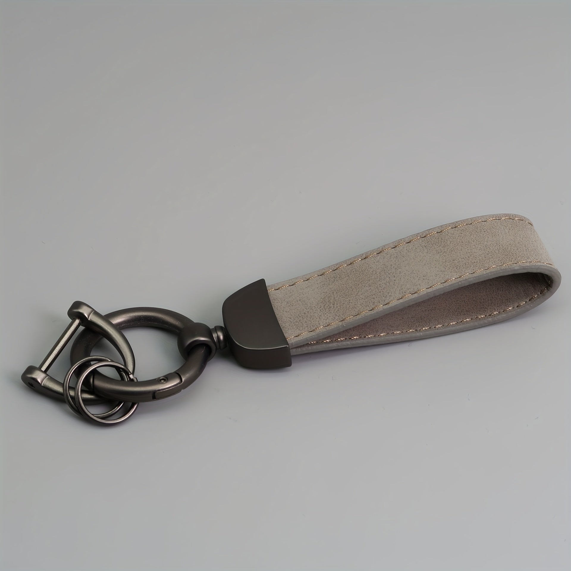 Men's Suede Car Key Chain with PU Leather Anti-Loss Key Holder Gift