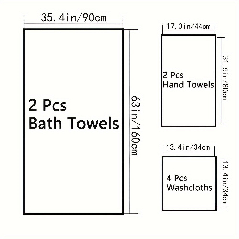 8-Piece Microfiber Bath Towel Set with Constellation Embroidery, Includes 2 Bath Towels, 2 Hand Towels, 4 Washcloths, Multiple Colors