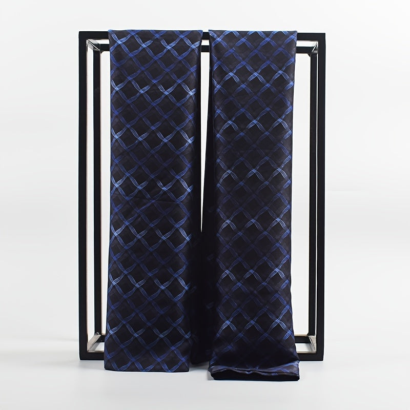 Men's Double Layered Scarf Soft Polyester Fashion Accessory Black