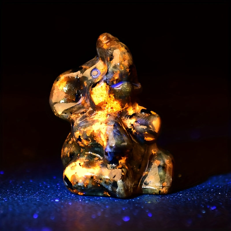 Natural Quartz Elephant Figurine for Tabletop Decor and Gift