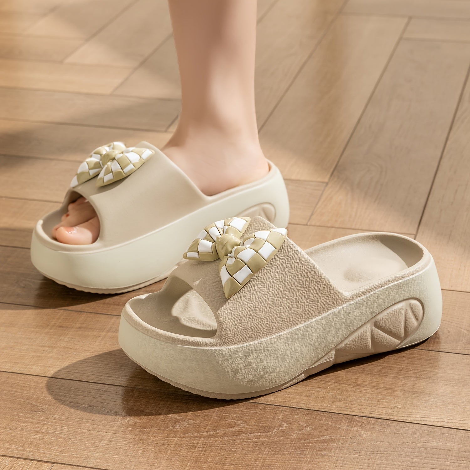 Women’s Minimalist Slide Sandals with Thick Platform Sole and Open Toe