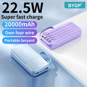 20000mAh Portable Power Bank with Fast PD20W Charging and Built-in Cables