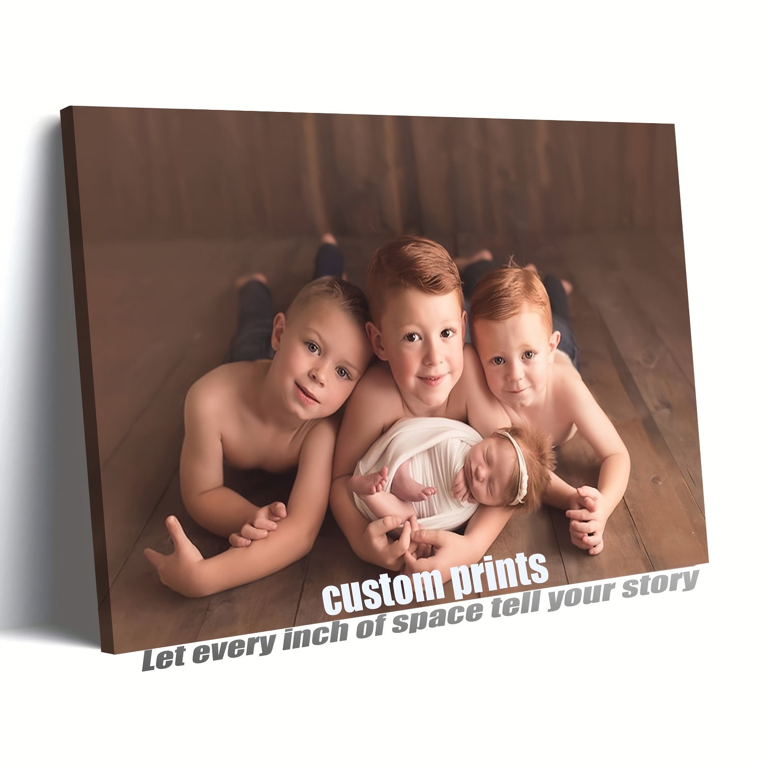 Custom Framed Canvas Print of Family Photo UV-Printed Wall Art for Living Room Bedroom Office