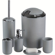 6-Piece Bathroom Accessories Set Grey for Countertop Decor and Gifts