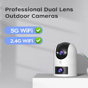 Dual Lens PTZ IP Camera 1296P HD WiFi Auto Tracking Safety Monitoring
