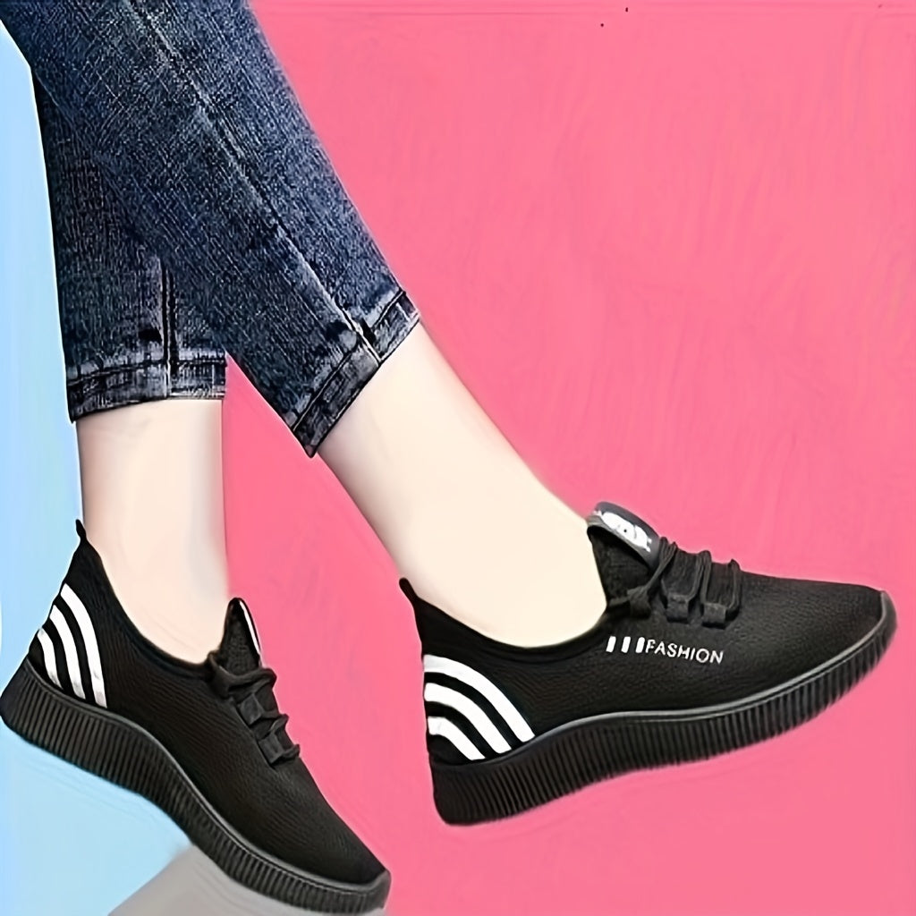 Women's Knitted Running Shoes Breathable Low Top Sneakers Casual Trainers