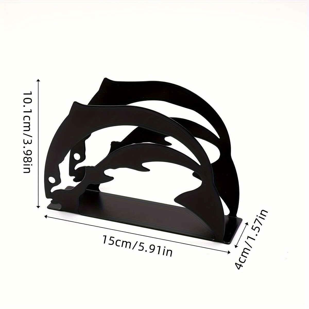 Creative Cast Iron Napkin Holder with Cartoon Teapot Whale and Cutlery Silhouettes